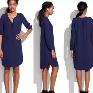 Madewell Women’s Navy Blue Cargo Tunic Shirt Dress